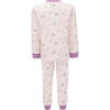 Unicorn Rainbow Print PJ Set, Pink - Pajamas - 2