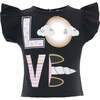 Unicorn Love Graphic T-Shirt, Black - Tees - 1 - thumbnail