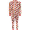 Forest Leopard Print PJ Set, Orange - Pajamas - 2