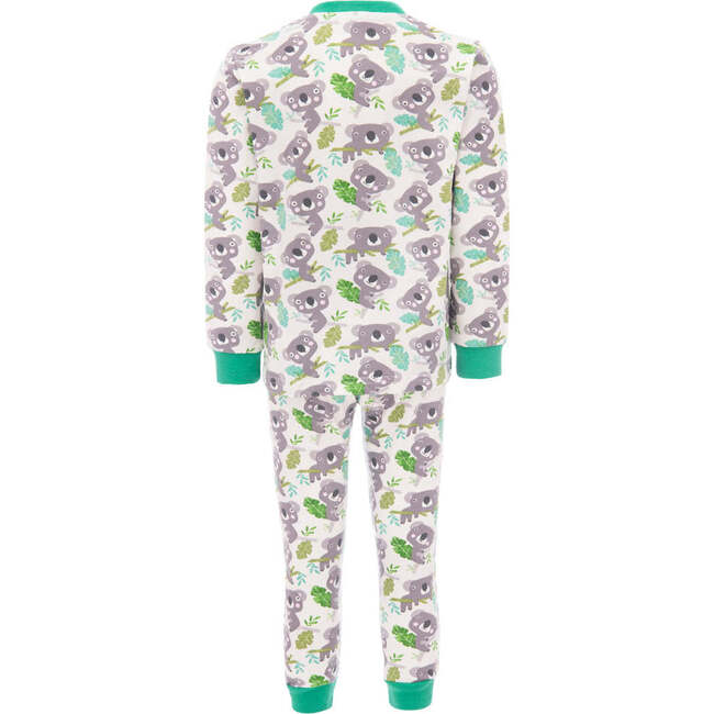 Koala Print PJ Set, Green - Pajamas - 2
