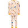 Tiger Banana Tree Print PJ Set, Yellow - Pajamas - 2