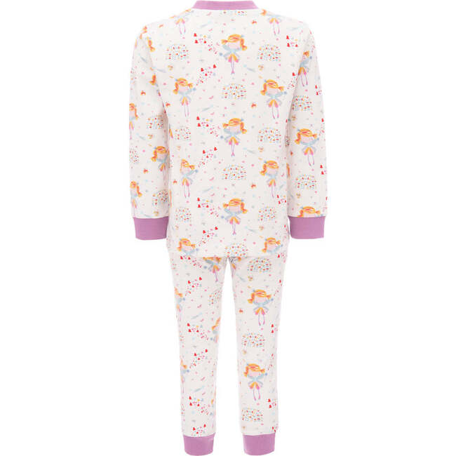 Fairy Girl Print PJ Set, White - Pajamas - 2