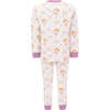 Fairy Girl Print PJ Set, White - Pajamas - 2