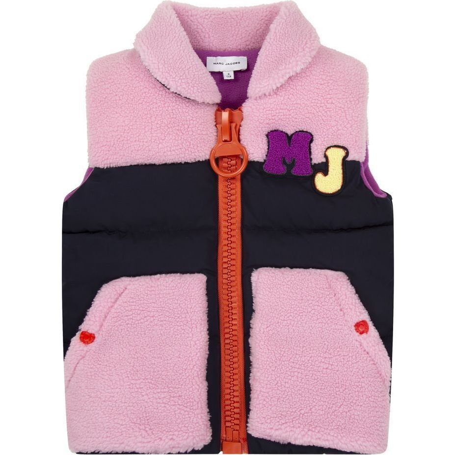 Logo Fleece Sleeveless Jacket, Pink - Jackets - 1