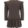 Dark Oak Modal Ruffle Dress, Brown - Dresses - 2