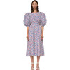 Women's Peggy Cutout Dress, Blue Floral - Dresses - 1 - thumbnail