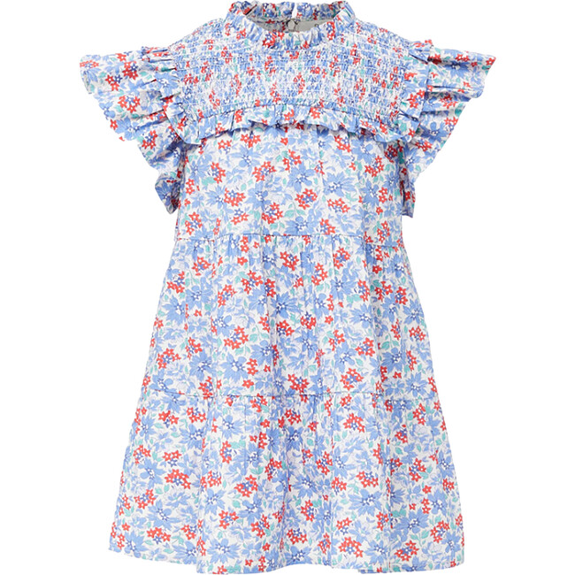 Peggy Kids Dress, Blue Floral - Dresses - 1