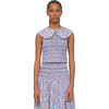 Women's Peggy Smocked Top, Blue Floral - Blouses - 1 - thumbnail