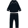 Reena Raglan Sleeve Warm-Up Set, Indigo - Mixed Apparel Set - 1 - thumbnail