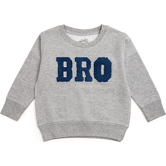Bro Patch L/S Sweatshirt, Gray