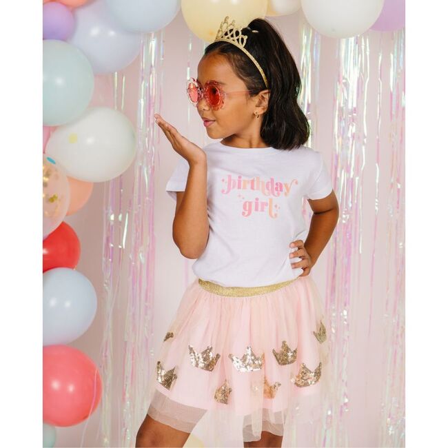 Birthday Girl Blush S/S Shirt, White - T-Shirts - 2