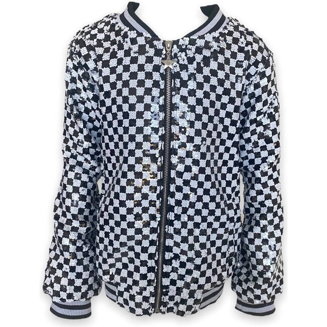 Skater Princess Checked Jacket, Black - Jackets - 1