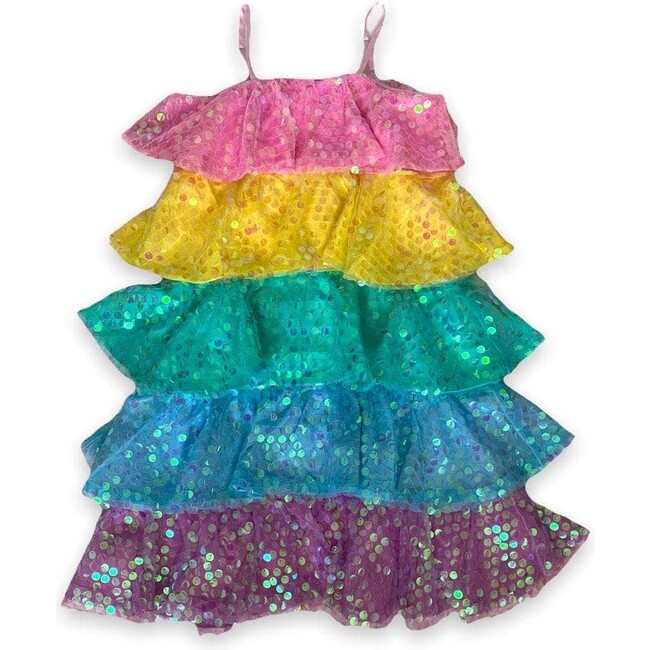 Sequin Ruffle Dress, Multicolors