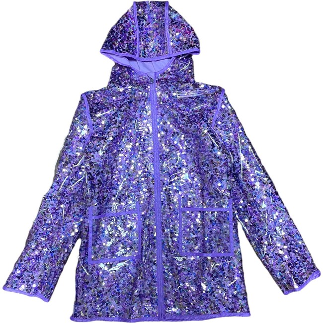 Sequin Magic Rain Zip-Up Jacket, Purple