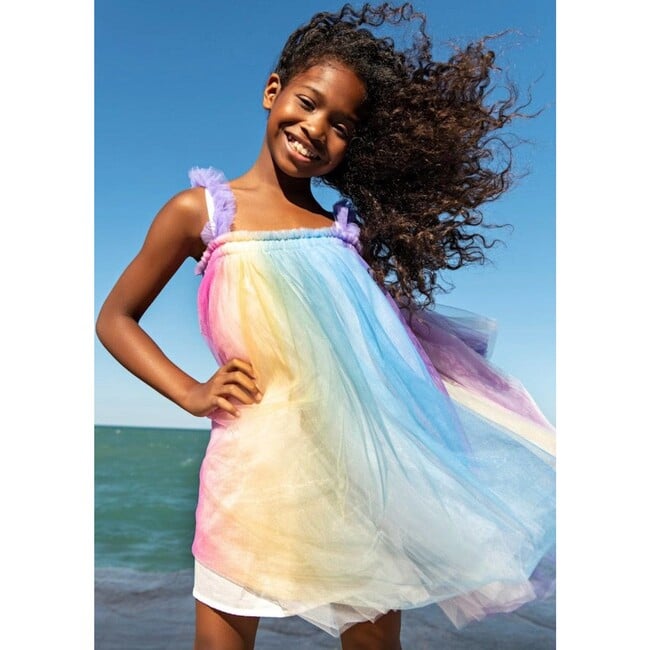 Sherbet Rainbow Tulle Dress, Multicolors - Dresses - 3