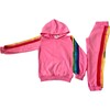 Rainbow Sequin Tracksuit, Bright Pink - Mixed Apparel Set - 1 - thumbnail