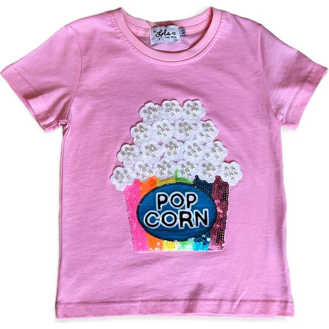 Popcorn And Pearls T-Shirt, Pink - Shirts - 1
