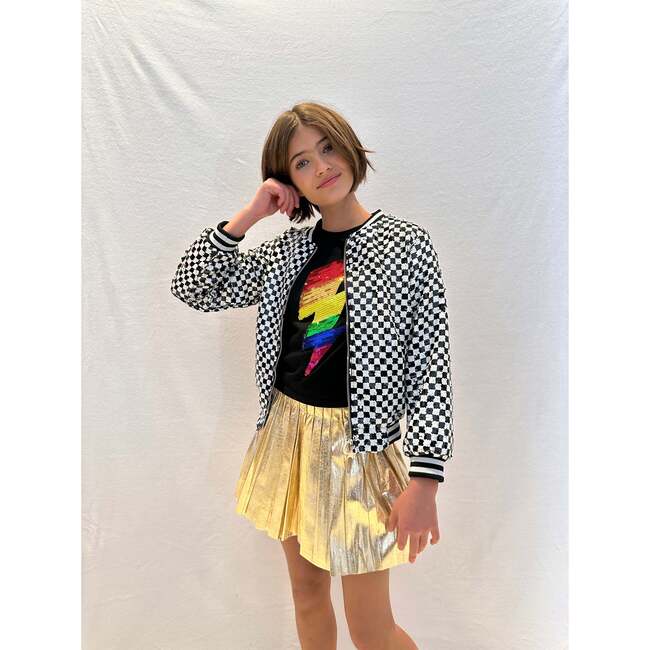 Skater Princess Checked Jacket, Black - Jackets - 3