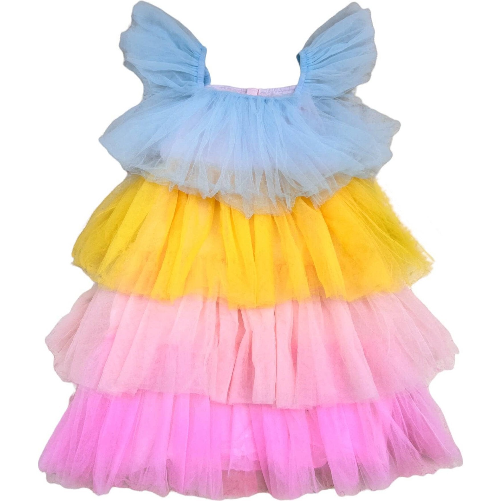 Pastel Tulle Tiered Dress, Multicolors - Dresses - 1