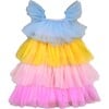 Pastel Tulle Tiered Dress, Multicolors - Dresses - 1 - thumbnail