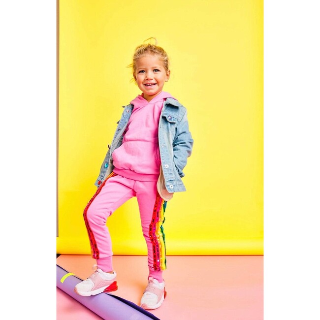 Rainbow Sequin Tracksuit, Bright Pink - Mixed Apparel Set - 3