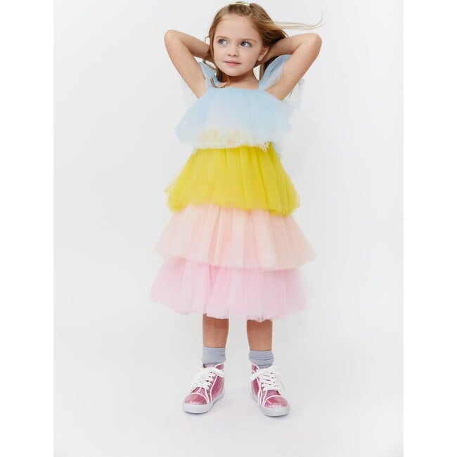 Pastel Tulle Tiered Dress, Multicolors - Dresses - 2