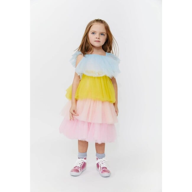 Pastel Tulle Tiered Dress, Multicolors - Dresses - 3