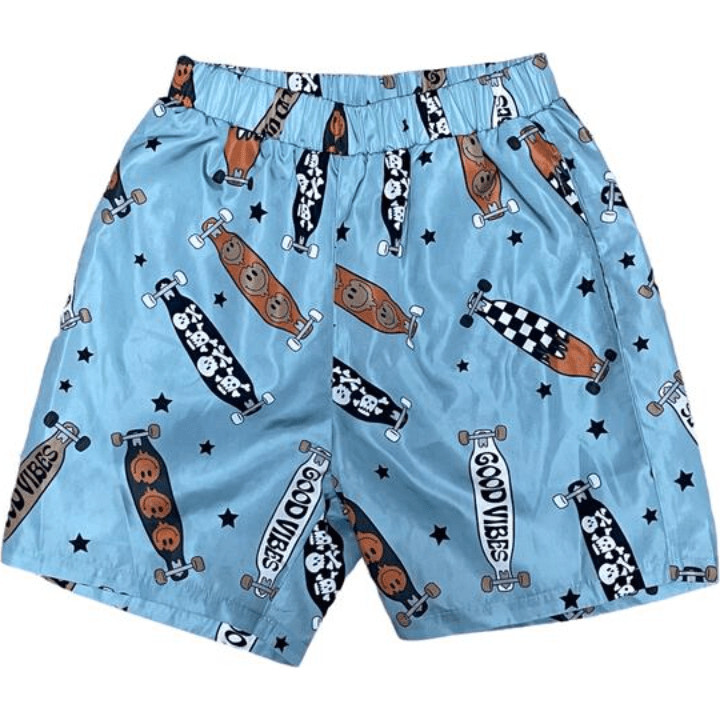 Good Vibes Swim Shorts, Blue - Swim Trunks - 1