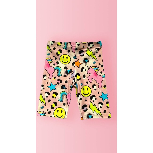 Happy Emoji Unicorn Biker Shorts, Prints - Shorts - 2