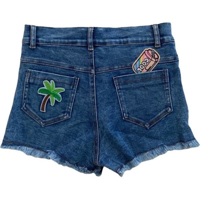 Rainbow Buttons Denim Shorts, Blue - Shorts - 3