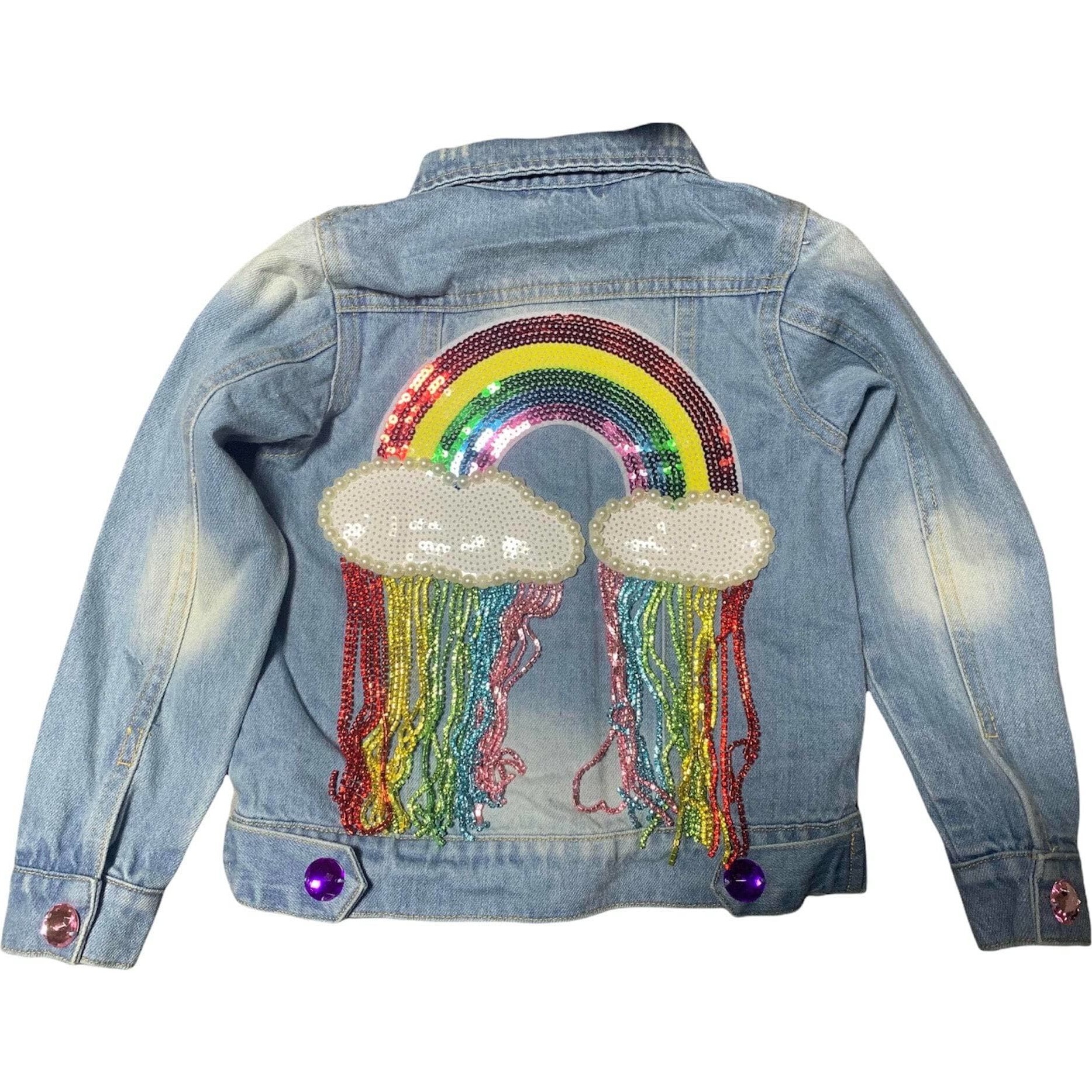 Crystal Rain Denim Jacket, Blue - Jackets - 1