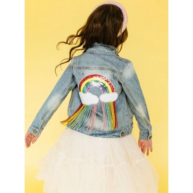 Crystal Rain Denim Jacket, Blue - Jackets - 5