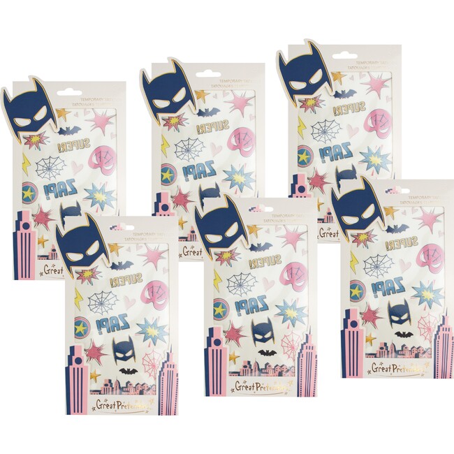 Superhero Star Temporary Tattoos, 6pc Bundle