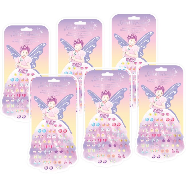 Butterfly Fairy Triana Stick on Earrings, 6pc Bundle - Costume Accessories - 1