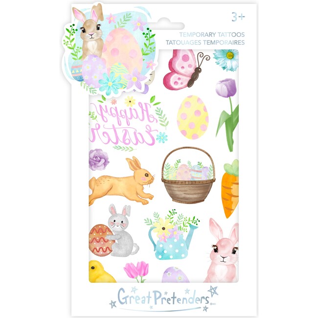 Adorable Easter Bunny Temporary Tattoos, 6pc Bundle - Costume Accessories - 2