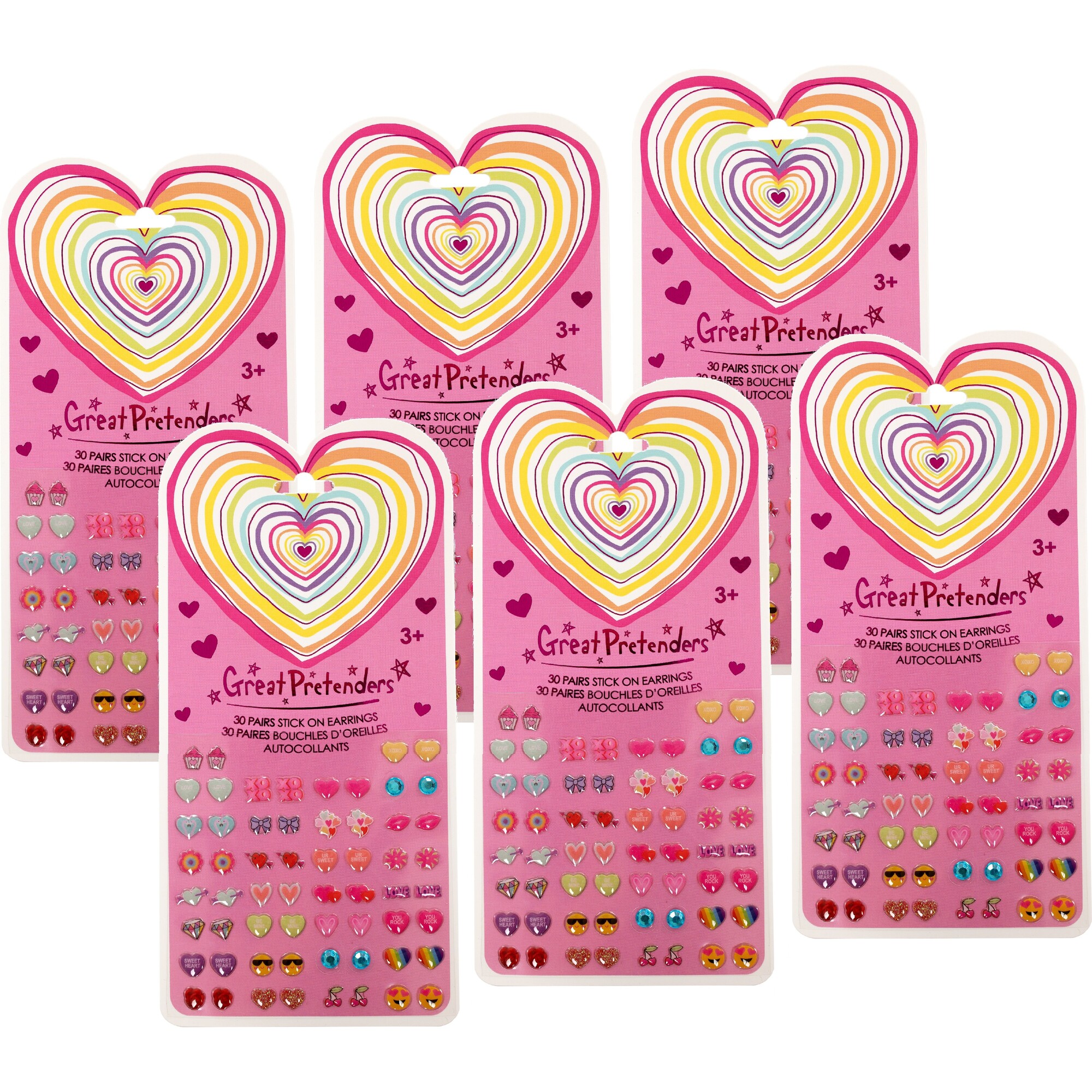 Adorable Unicorn Stick on Earrings, 6pc Bundle - Great Pretenders