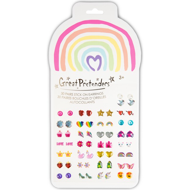 Rainbow Love Sticker Earrings, 6pc Bundle Pack - Costume Accessories - 2