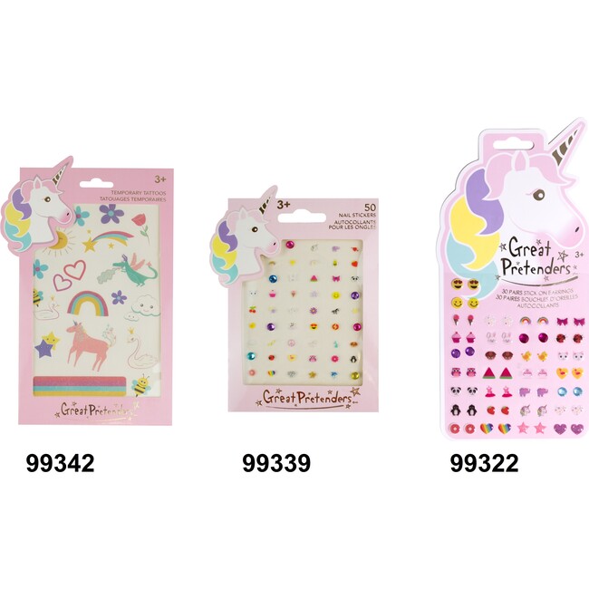 Charming Unicorn Nail Stickers, 6pc Bundle - Costume Accessories - 4