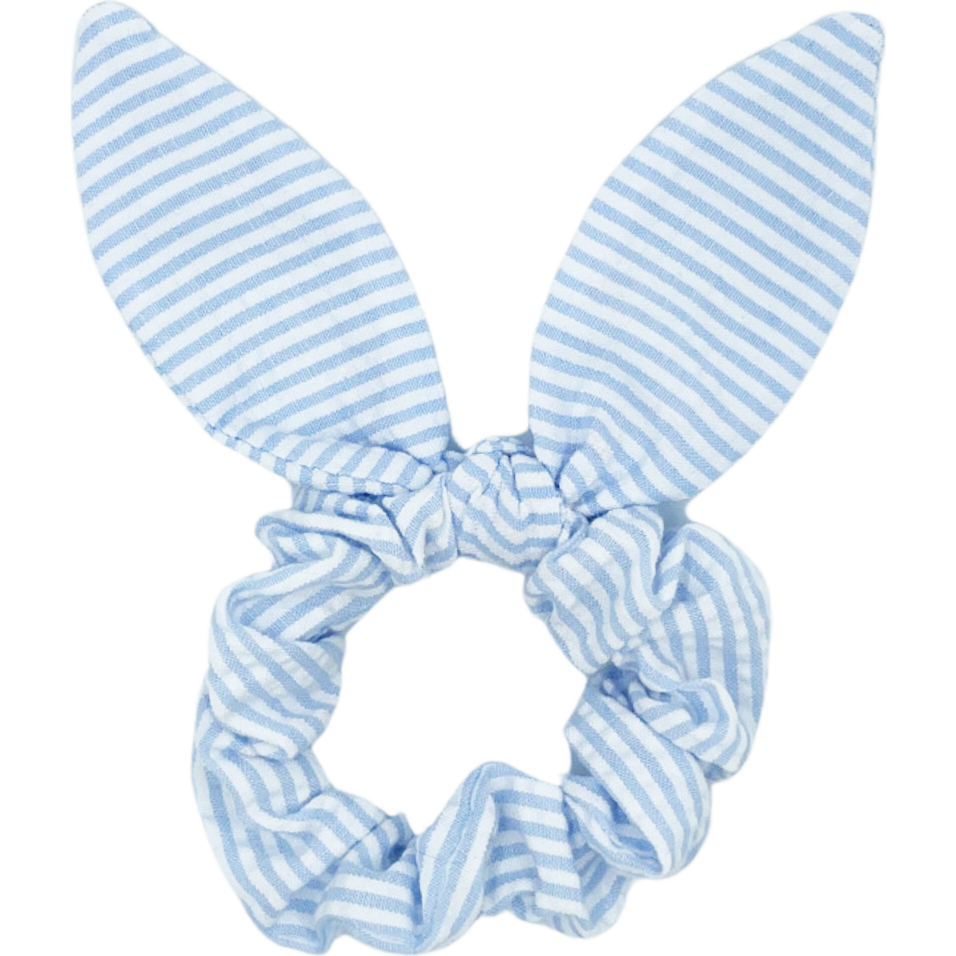 Seersucker Bow Scrunchie, Birdie Blue - Hair Accessories - 1