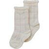 Sage Pastel Plaid Knee High, Cream - Socks - 1 - thumbnail