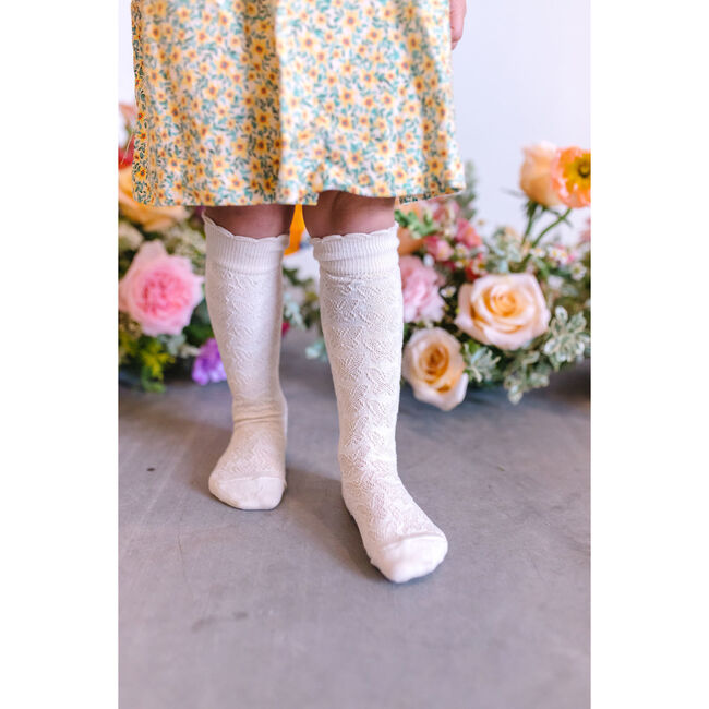 Butterfly Knee High, Cream - Socks - 3