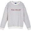 Women's Mon Amour Sweatshirt, Navy & Cream Stripe - Sweatshirts - 1 - thumbnail