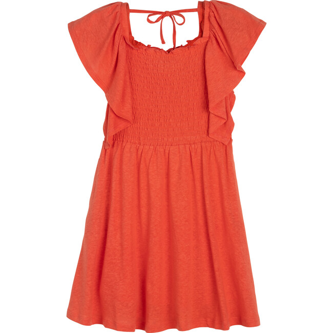 Laura Smocked Dress, Tangerine