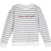 Mon Amour Sweatshirt, Navy & Cream Stripe - Sweatshirts - 1 - thumbnail