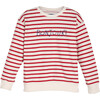 Bonjour Sweatshirt, Red & Cream Stripe - Sweatshirts - 1 - thumbnail