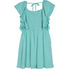 Laura Smocked Dress, Aqua - Dresses - 2