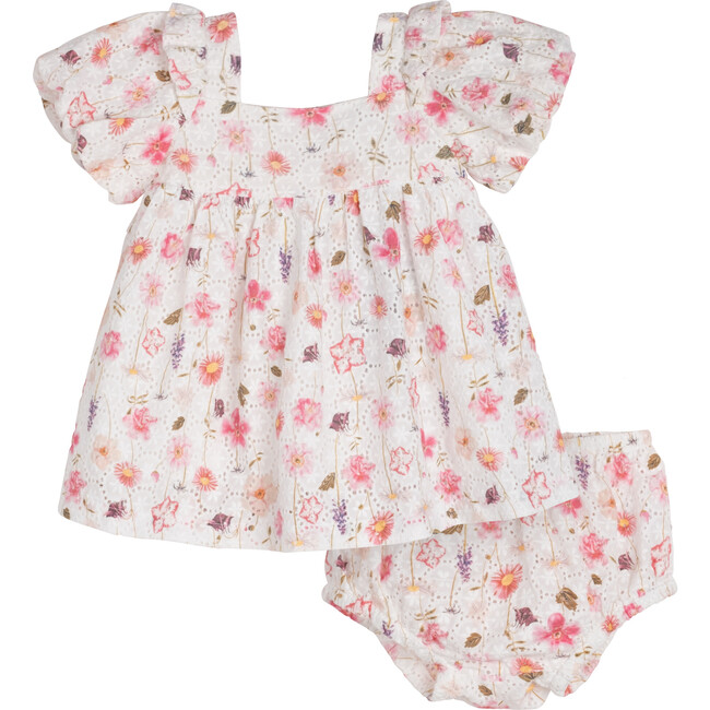 Baby Rachel Dress, Floral Eyelet - Dresses - 1