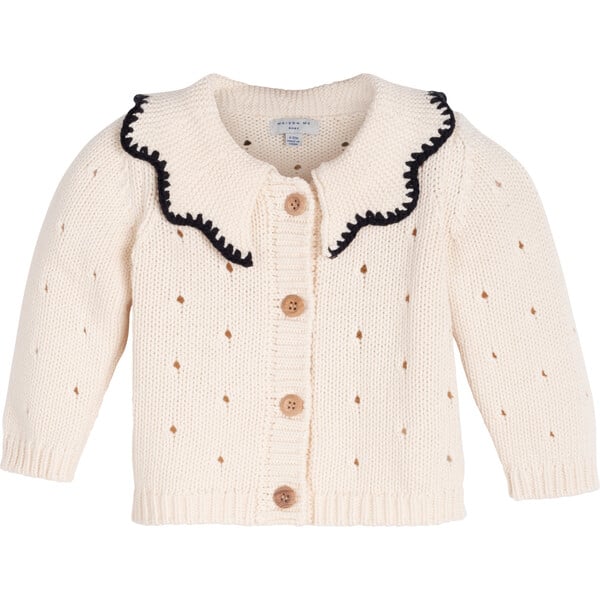 Baby Magnolia Cardigan, Cream & Navy - Maison Me Mommy & Me Shop ...