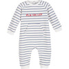 Baby Mon Amour Coverall, Navy & Cream Stripe - Rompers - 1 - thumbnail