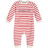Baby Bonjour Coverall, Red & Cream Stripe - Rompers - 1 - thumbnail